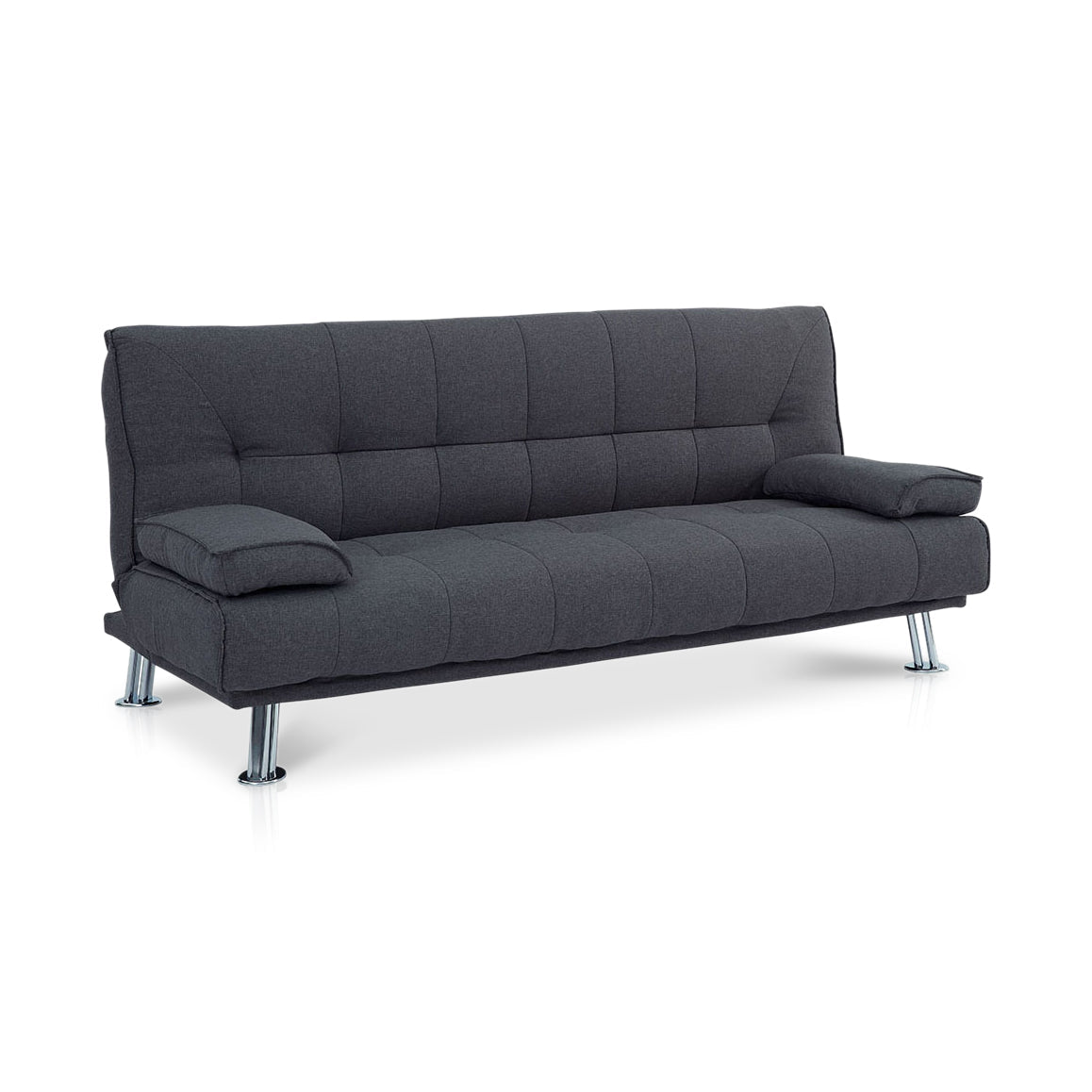 Montana Fabric Sofa Bed with Chrome Legs, Charcoal Fabric - Image 4