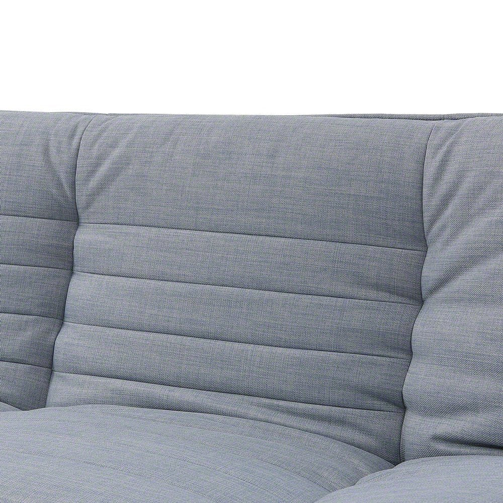 Michigan Fabric Sofa Bed Duo Contrast Fabric With Chrome Legs, Grey & Charcoal Fabric - Image 9
