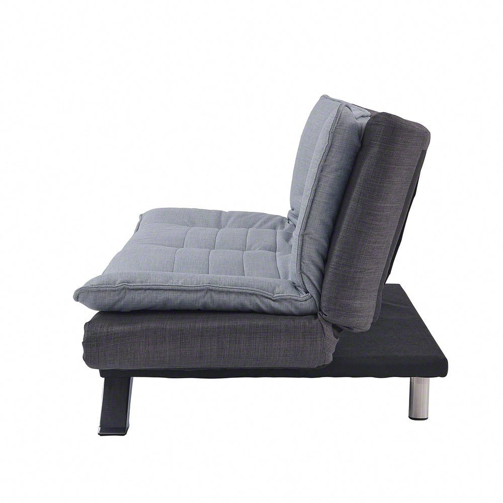 Michigan Fabric Sofa Bed Duo Contrast Fabric With Chrome Legs, Grey & Charcoal Fabric - Image 7