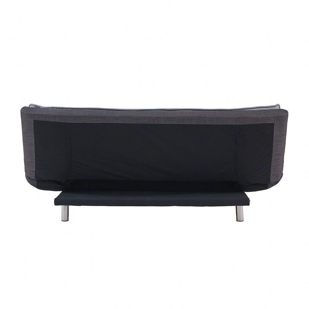 Michigan Fabric Sofa Bed Duo Contrast Fabric With Chrome Legs, Grey & Charcoal Fabric - Image 6