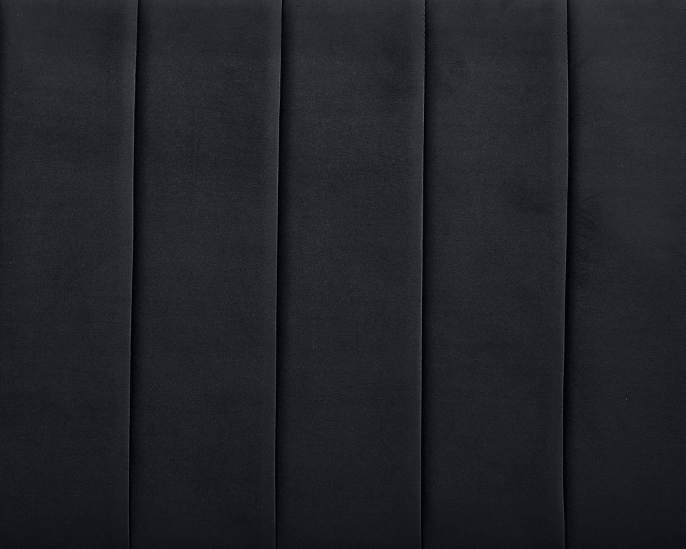 Devon Velvet Pull-Out Sofa Bed Storage Pocket Chaise, Black Velvet - Image 7