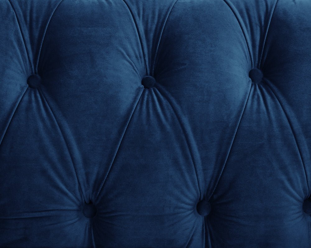 Chesterfield Velvet Fabric 2+3 Seater Sofa Set, Blue Velvet - Image 11