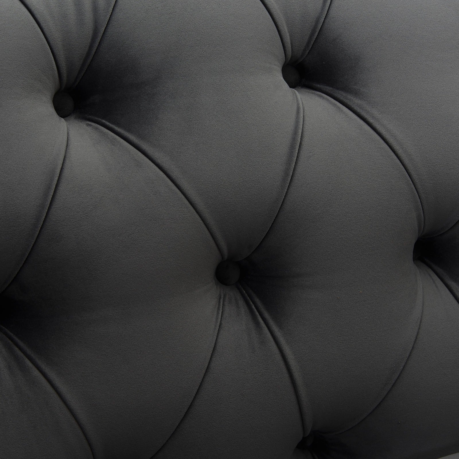 Mayfair Velvet Fabric 1.5 Seater Sofa, Grey Velvet - Image 5