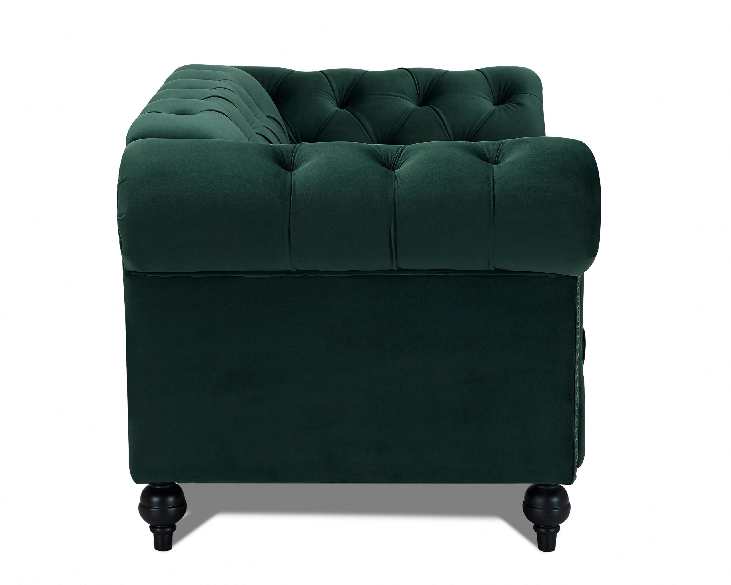 Mayfair Velvet Fabric 1.5 Seater Sofa, Green Velvet - Image 7