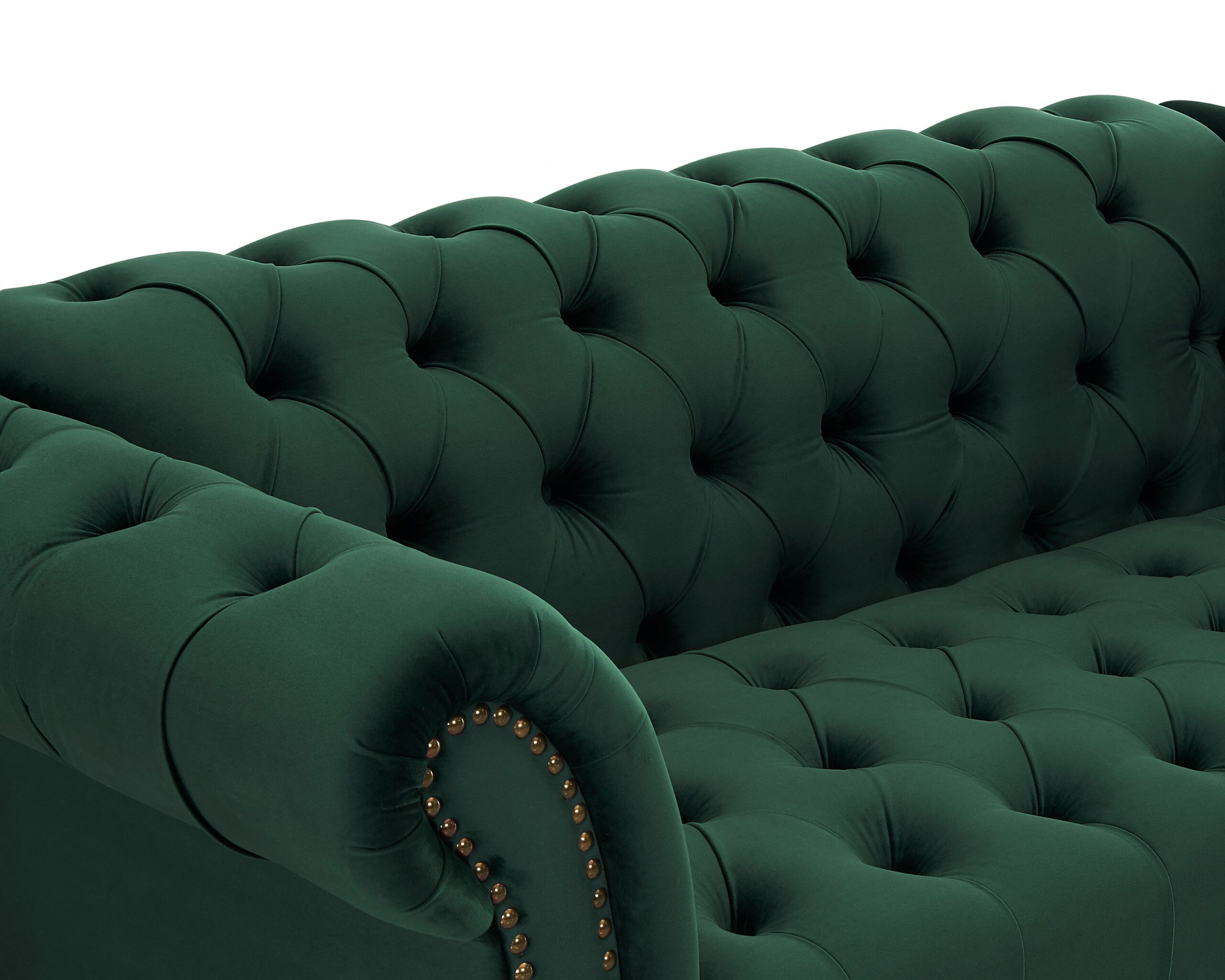 Mayfair Velvet Fabric 1.5 Seater Sofa, Green Velvet - Image 4