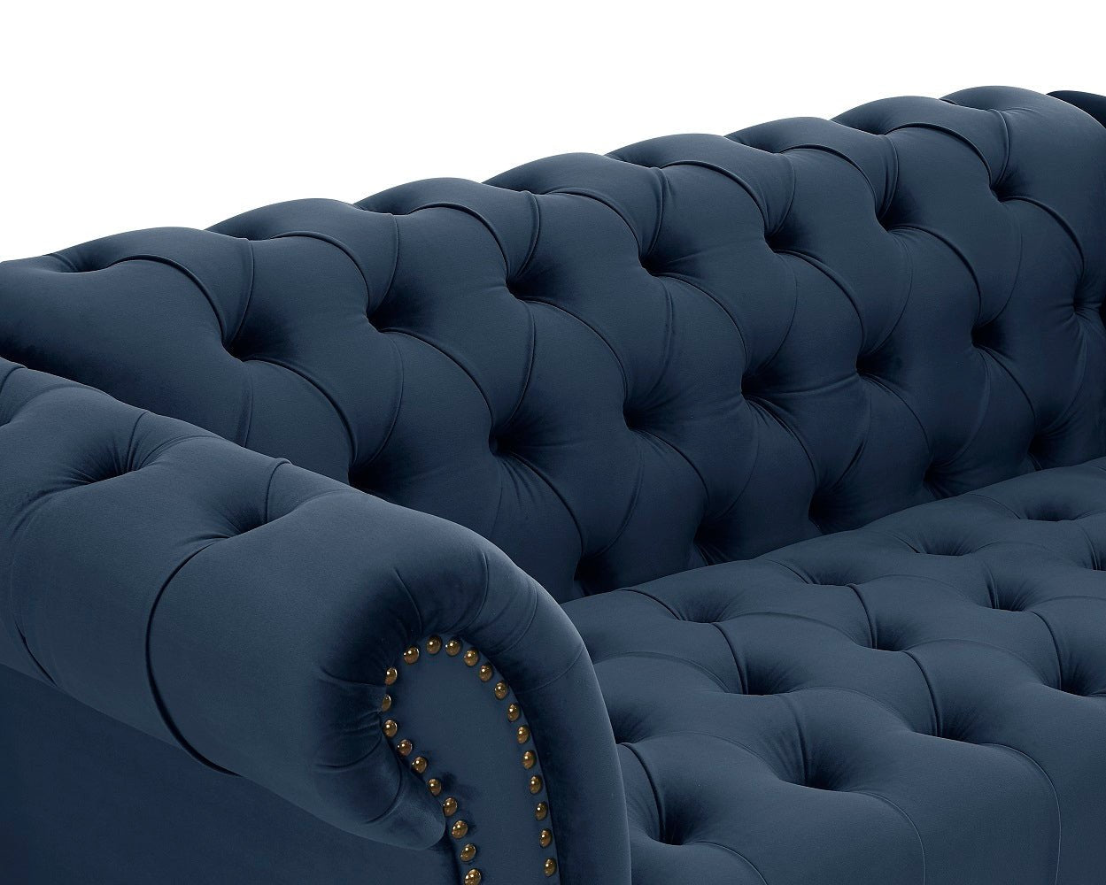 Mayfair Velvet Fabric 1.5 Seater Sofa, Midnight Blue elvet - Image 4