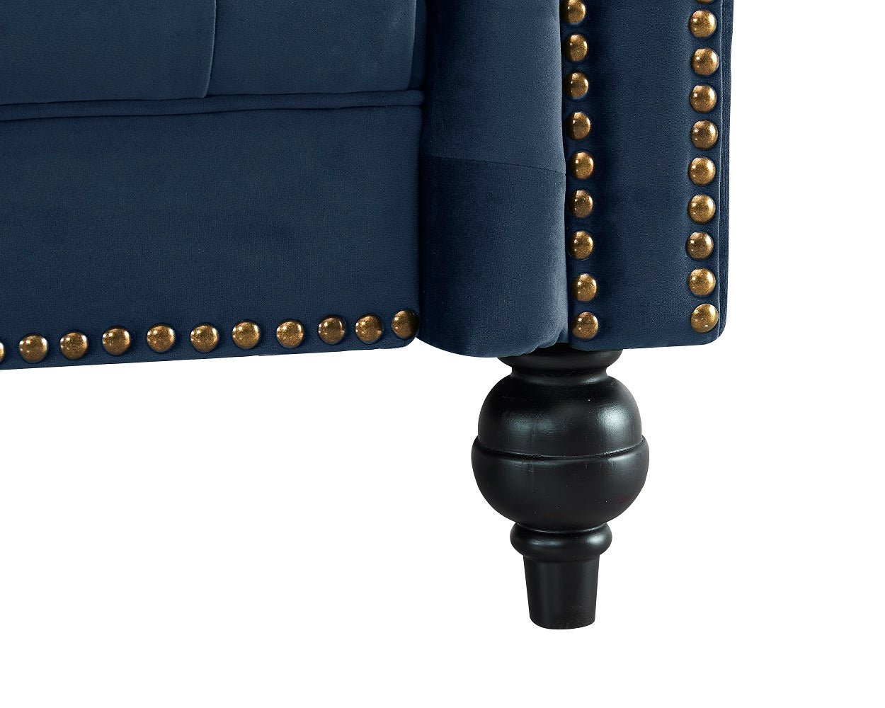 Mayfair Velvet Fabric 1.5 Seater Sofa, Midnight Blue elvet - Image 6
