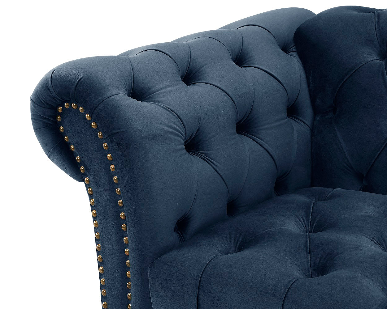 Mayfair Velvet Fabric 2+3 Seater Sofa Set, Midnight Blue Velvet - Image 7