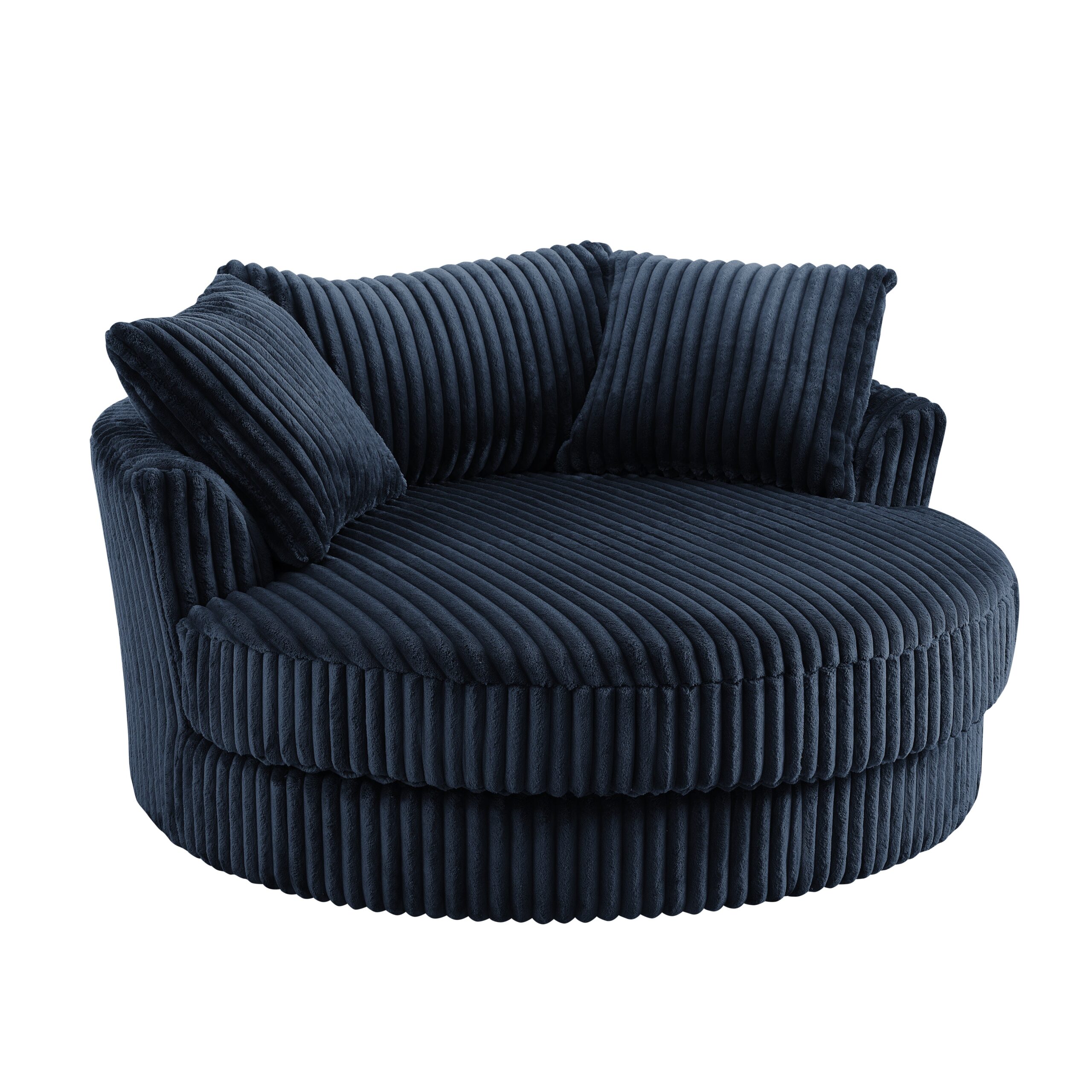 Skyler Swivel Loveseat, Blue Teddy Jumbo Cord - Image 7