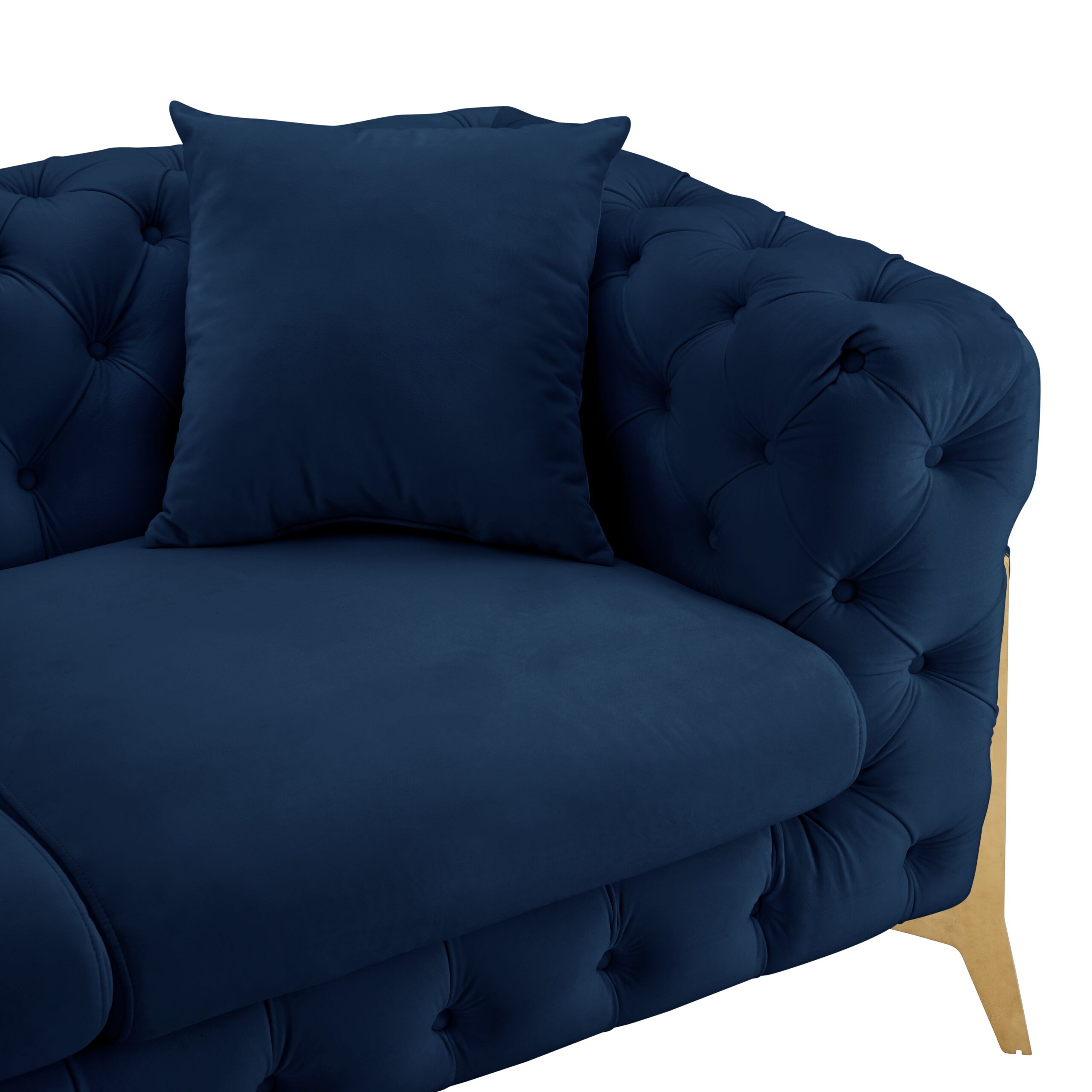 Jaguar 2+3 Seater Sofa Set Chesterfield Design Velvet, Dark Blue Velvet - Image 10