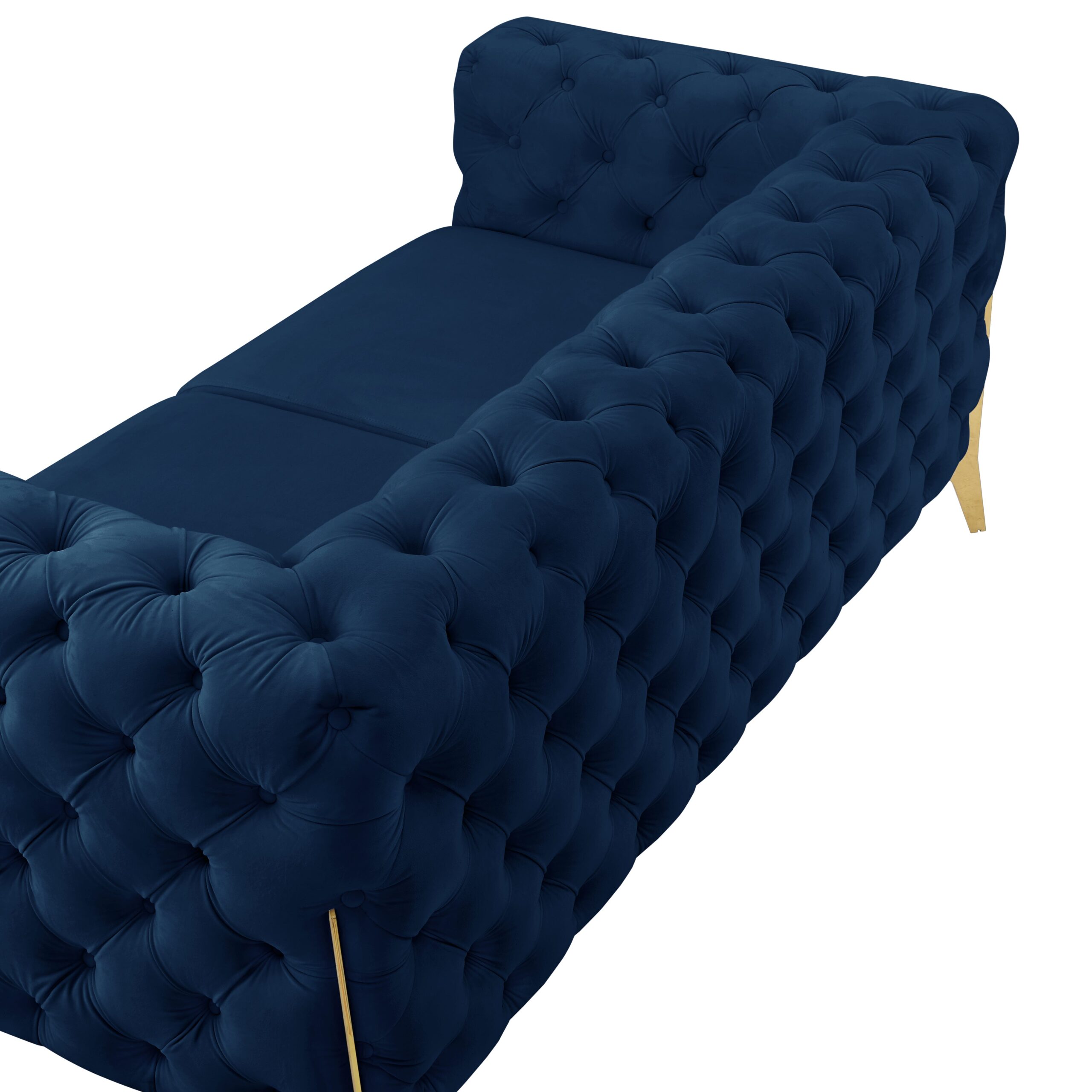 Jaguar 2+3 Seater Sofa Set Chesterfield Design Velvet, Dark Blue Velvet - Image 8