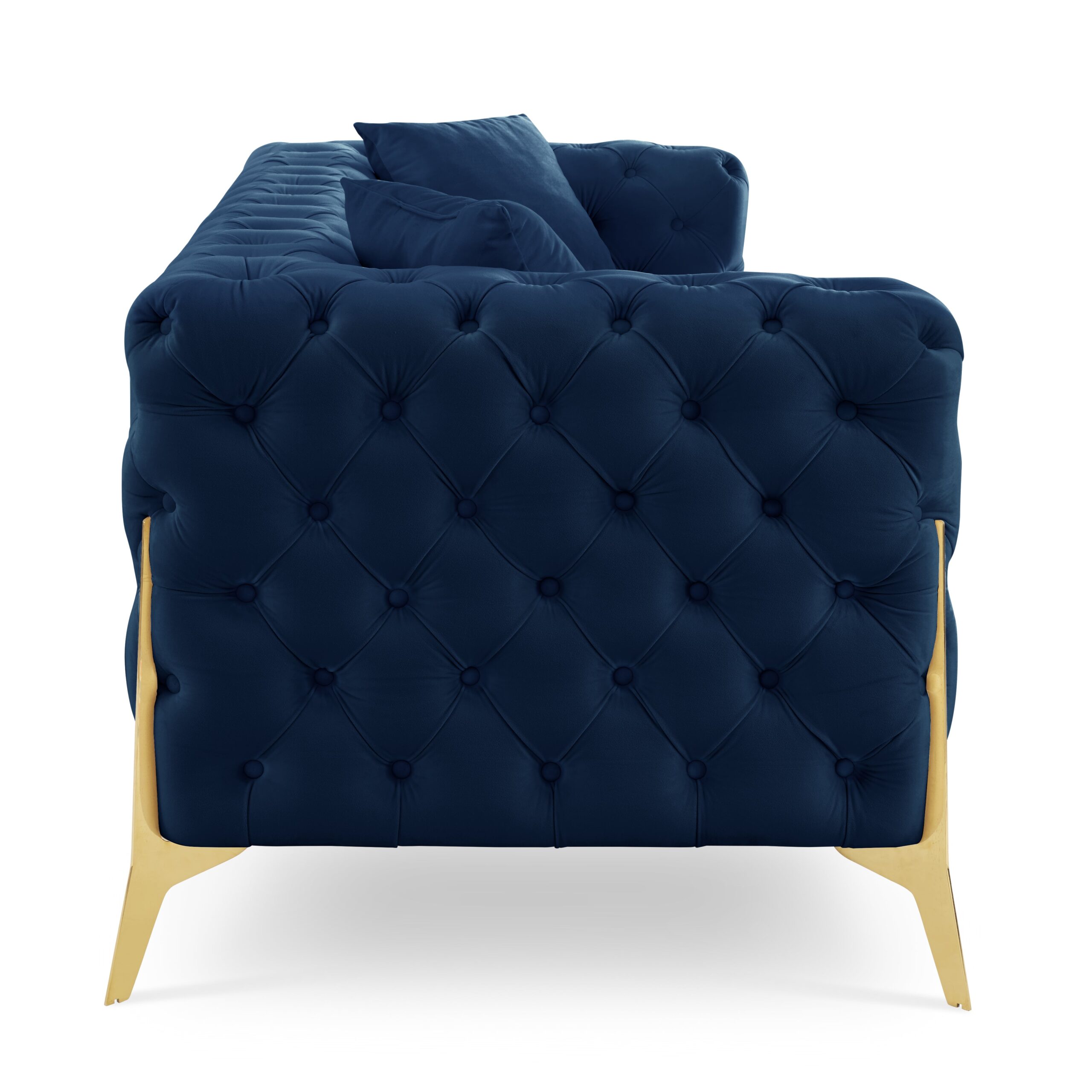 Jaguar 2+3 Seater Sofa Set Chesterfield Design Velvet, Dark Blue Velvet - Image 6
