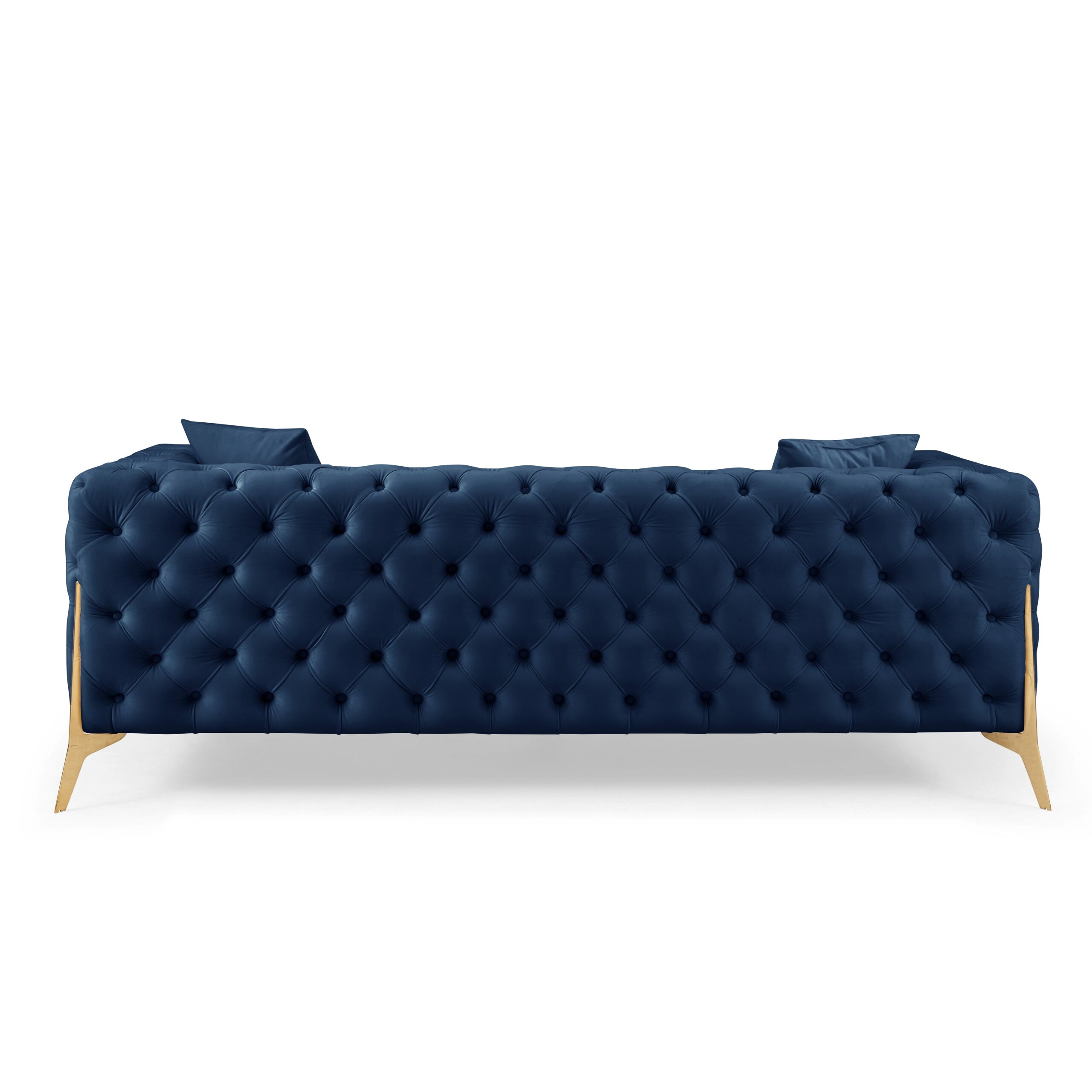 Jaguar 2+3 Seater Sofa Set Chesterfield Design Velvet, Dark Blue Velvet - Image 7