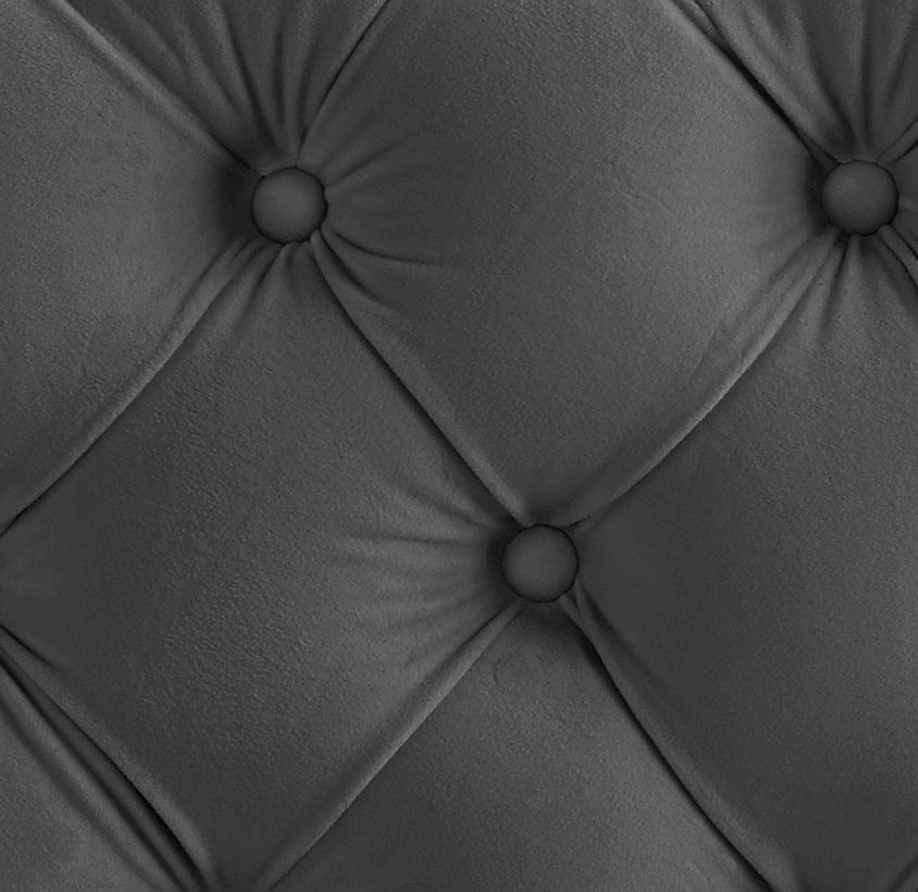 Jaguar 2+3 Seater Sofa Set Chesterfield Design Velvet, Dark Grey Velvet - Image 13