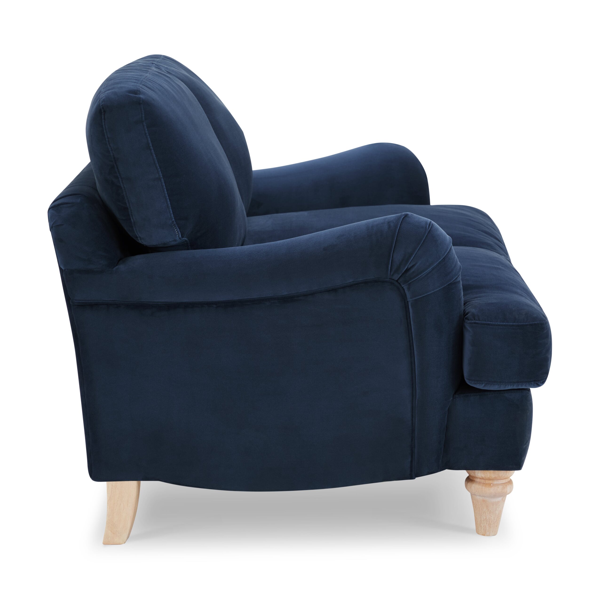 Oxford Loveseat with Footstool, Navy Blue Velvet - Image 6