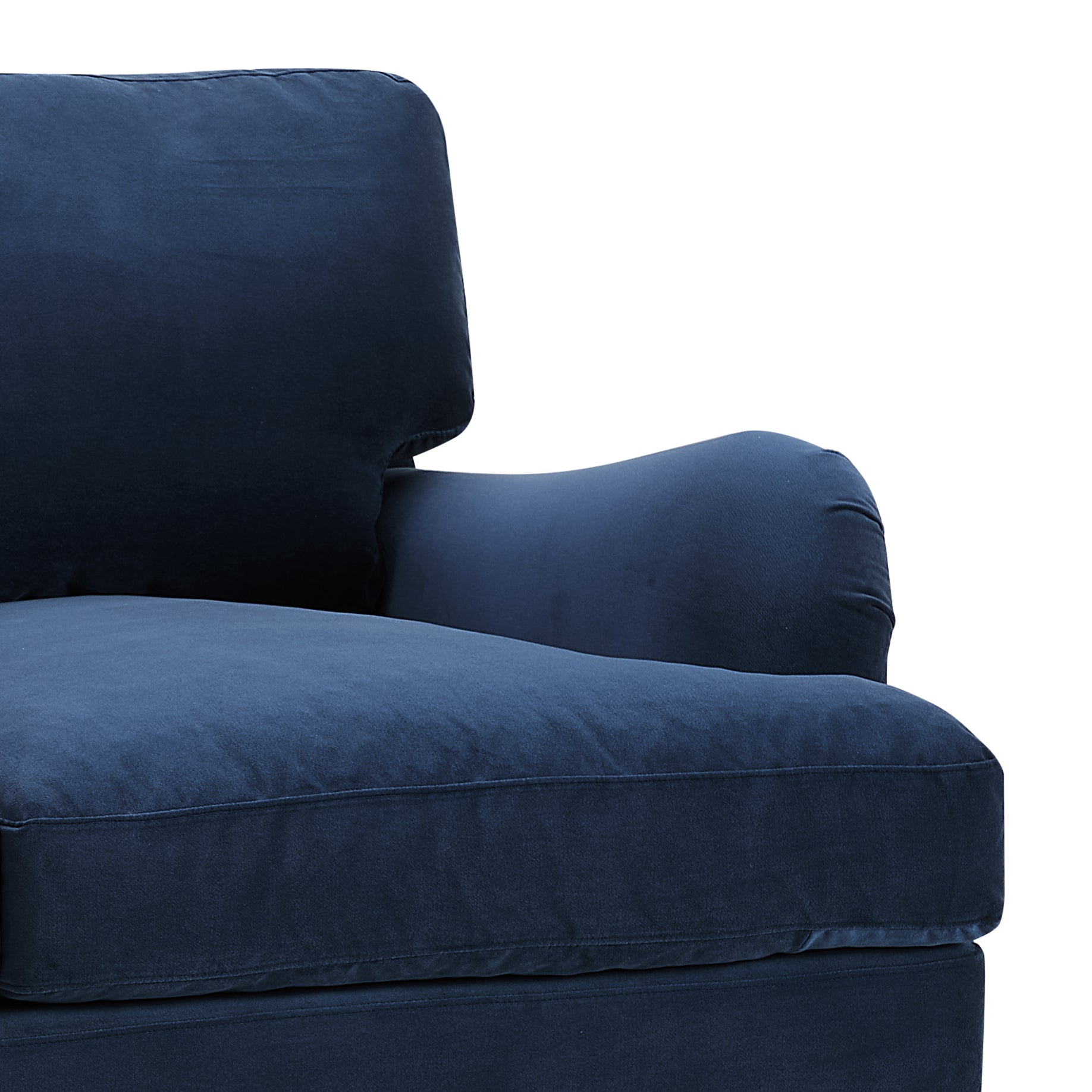 Oxford Loveseat with Footstool, Navy Blue Velvet - Image 8
