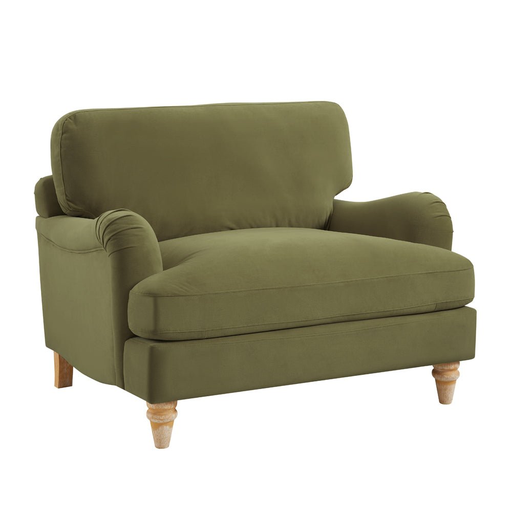Oxford Loveseat, Olive Green Velvet - Image 3