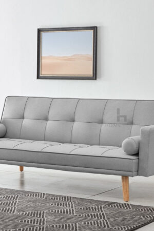 Sarnia Fabric Sofa Bed With Matching Bolster Cushions, Light Grey Linen Fabric